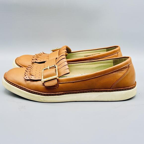 Vionic Shoes Womens 8.5 Brown Leather Loafer Buckle Fringe Cambridge Comfort - Picture 4 of 10